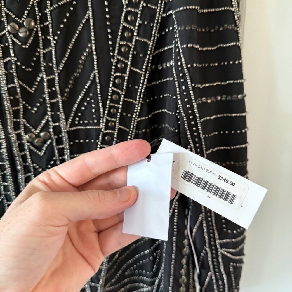 NEW Velvet by Graham and Spencer Beaded Jacket Size Small Color Black - Picture 5 of 7